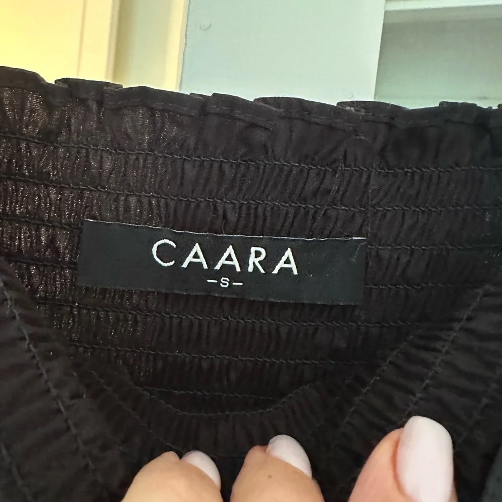 Caara Puff Sleeve Black Midi Dress - Picture 2 of 2